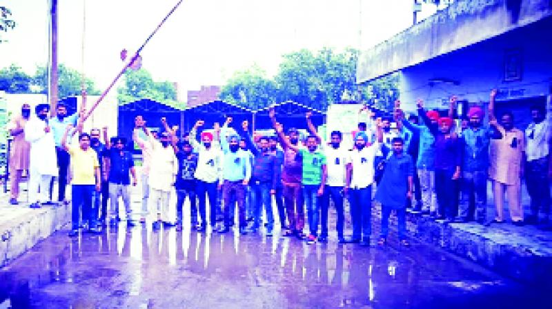 Punjab Roadways PUNBUS worker protested Punjab Roadways PUNBUS worker protested