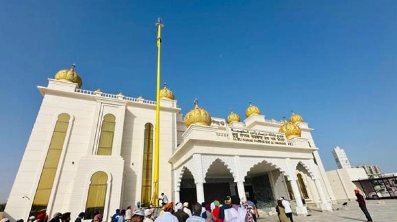 Changed Nishan Sahib of Ras Al Khema Gurughar, UAE Panthak News Changed Nishan Sahib of Ras Al Khema Gurughar, UAE Panthak News