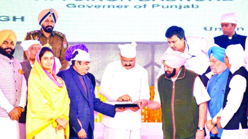 While laying the foundation stone of Sri Kartarpur Corridor