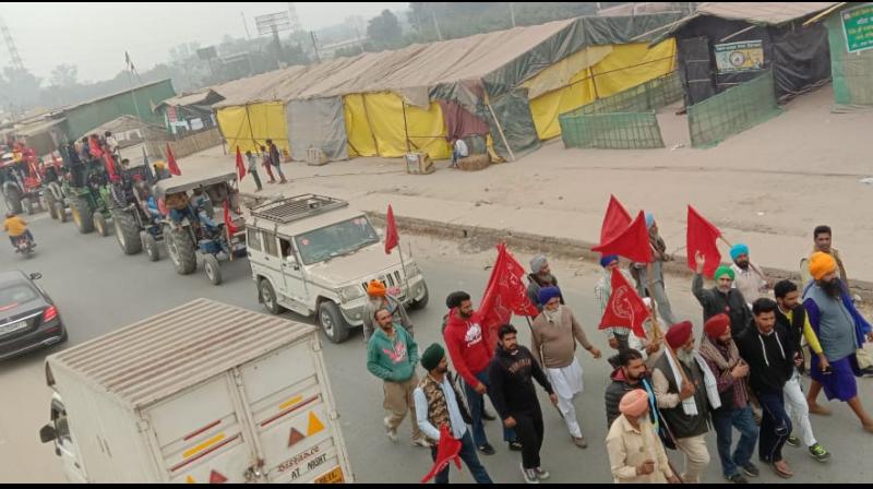 Tractor march by Kirti Kisan Union Tractor march by Kirti Kisan Union