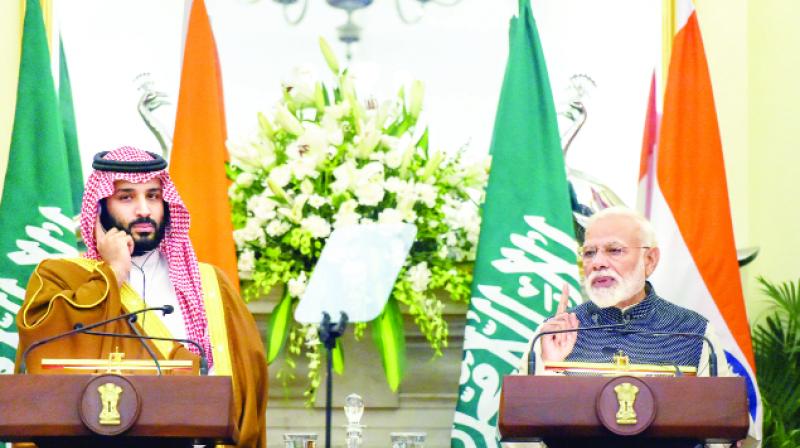 Shahzad Muhammad bin Salman and Narendra Modi Shahzad Muhammad bin Salman and Narendra Modi