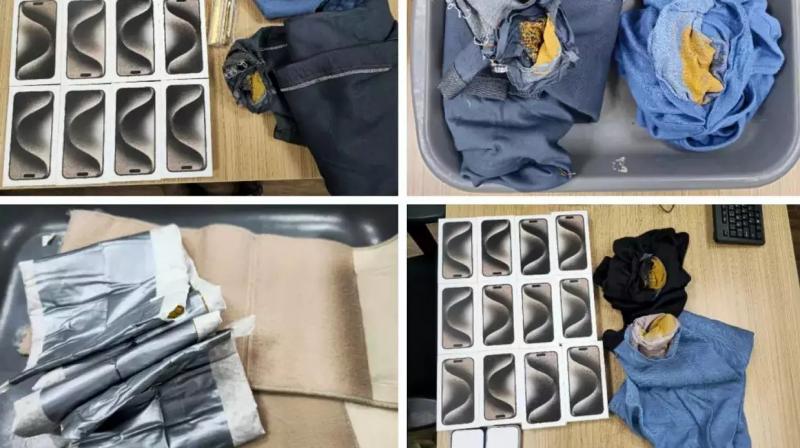Gold and iPhones seizure at Goa airport Gold and iPhones seizure at Goa airport