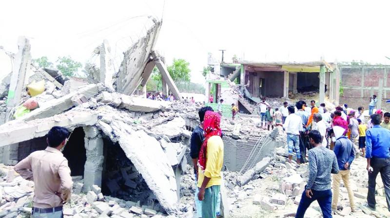 House destroyed due to explosion