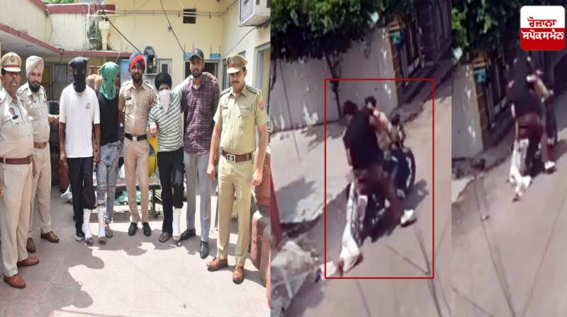 The snatcher who dragged the girl on the road was arrested by the police The snatcher who dragged the girl on the road was arrested by the police