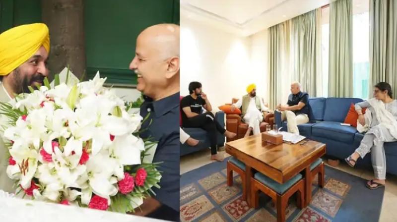 CM Bhagwant Mann met with Manish Sisodia CM Bhagwant Mann met with Manish Sisodia