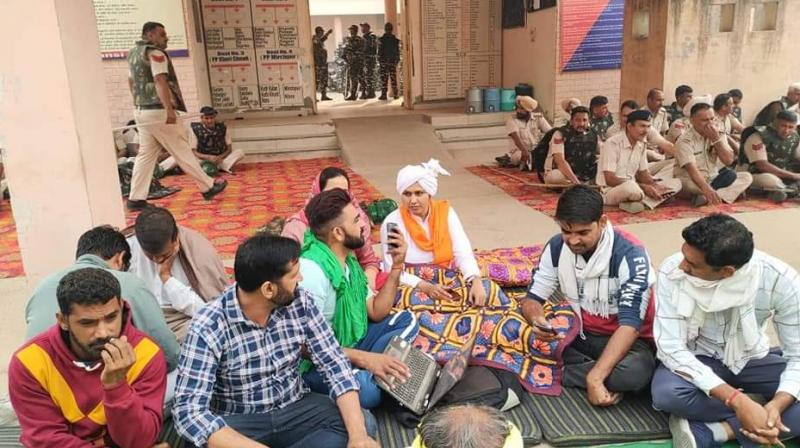 The protest that started during the BJP MP's protest in Hisar is still going on The protest that started during the BJP MP's protest in Hisar is still going on