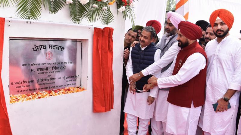  CM Channi lays foundation stone of Bela-Paniyali bridge over river Satluj