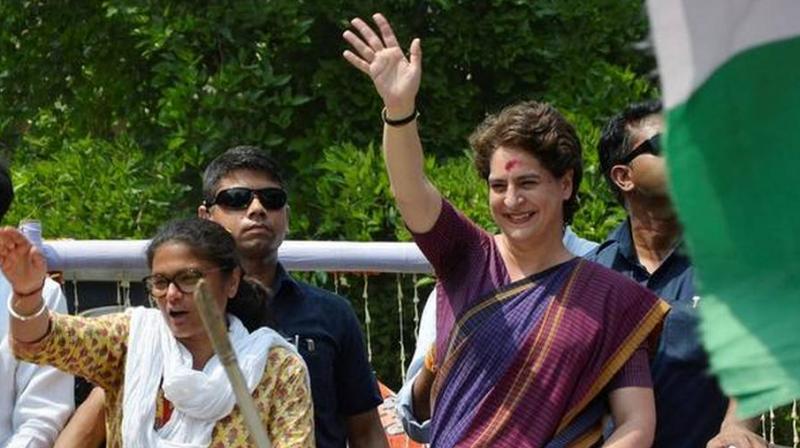Priyanka Gandhi Vadra during a roadshow in Silchar, Assam Priyanka Gandhi Vadra during a roadshow in Silchar, Assam