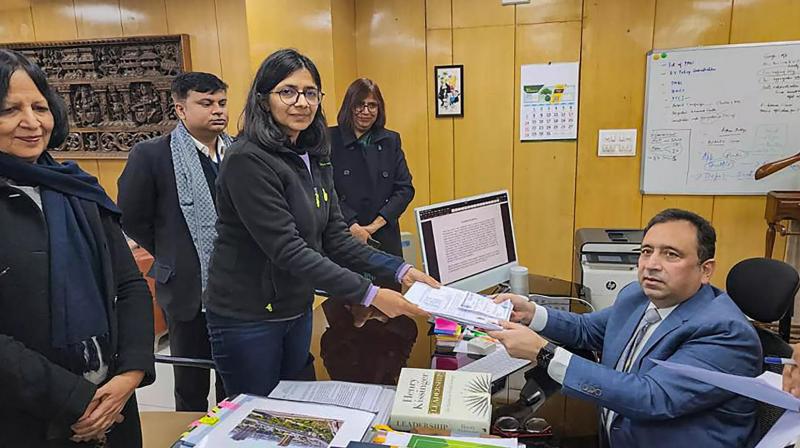 Sanjay Singh, Swati Maliwal and N.D. Gupta filed nomination papers for Rajya Sabha