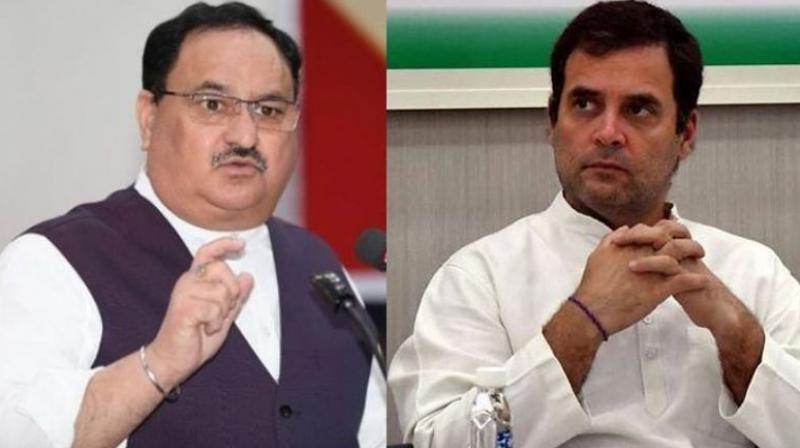 JP Nadda and Rahul Gandhi 