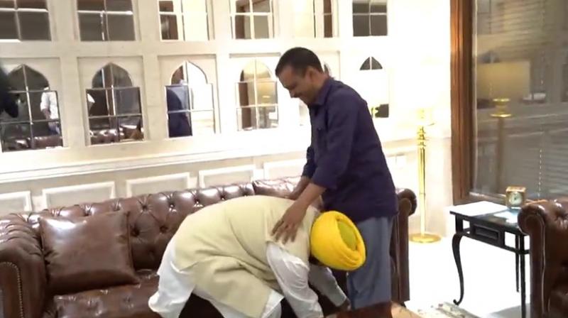 Bhagwant Mann meets Kejriwal