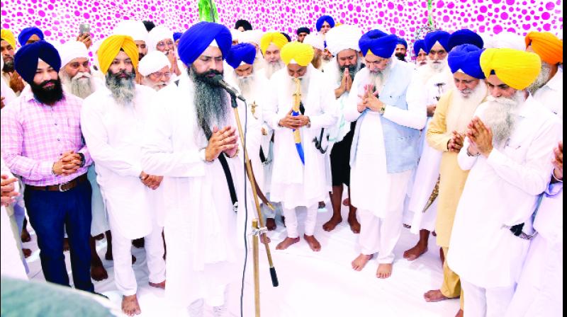 During Ardas Bhai Gobind Singh Longowal and others During Ardas Bhai Gobind Singh Longowal and others