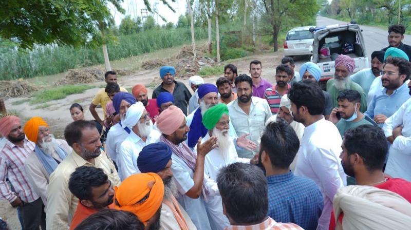 Raja Warring took stock of the damage caused to the crops due to heavy rain Raja Warring took stock of the damage caused to the crops due to heavy rain