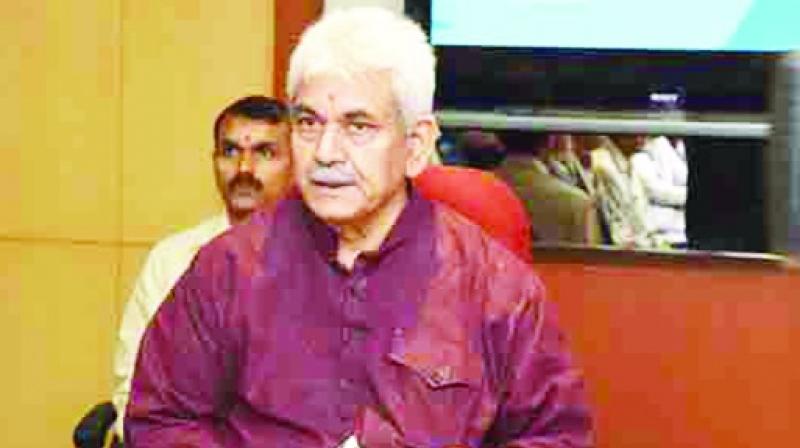 Minister Manoj Sinha Talking to Media