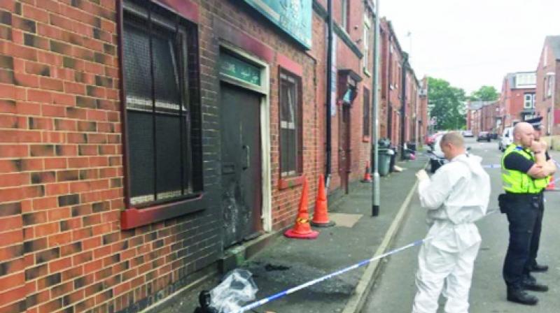 Police inspecting at fire Scene Police inspecting at fire Scene