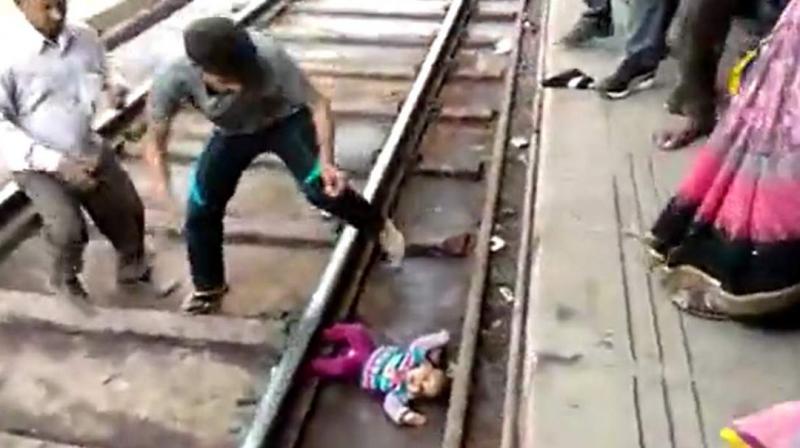 One Yr-Old Girl Falls On Railway Track 