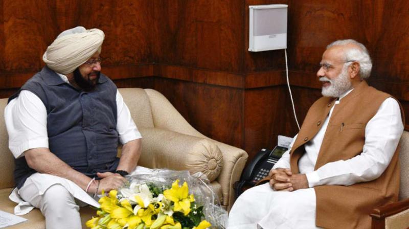 Captain Amrinder Singh with Narendra Modi