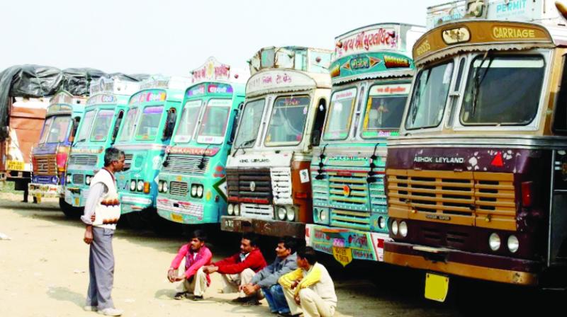 Chakka jam of trucks