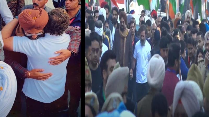 Moosewala's father, Rahul Gandhi, who joined the 'Bharat Joko Yatra', welcomed him with a hug Moosewala's father, Rahul Gandhi, who joined the 'Bharat Joko Yatra', welcomed him with a hug