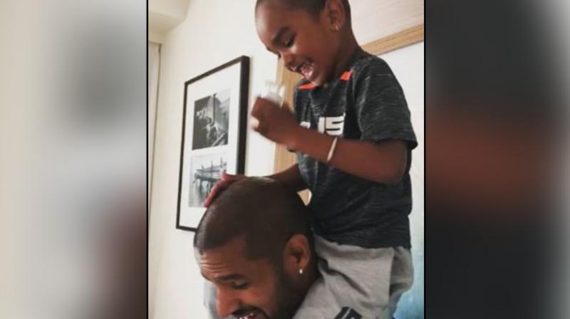 Shikhar Dhawan's son Zoraver Shikhar Dhawan's son Zoraver