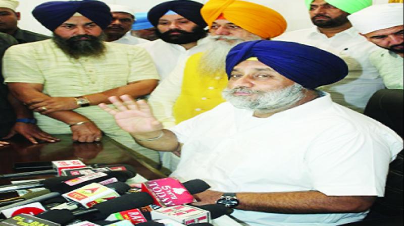 Sukhbir Singh Badal During Press Conference Sukhbir Singh Badal During Press Conference