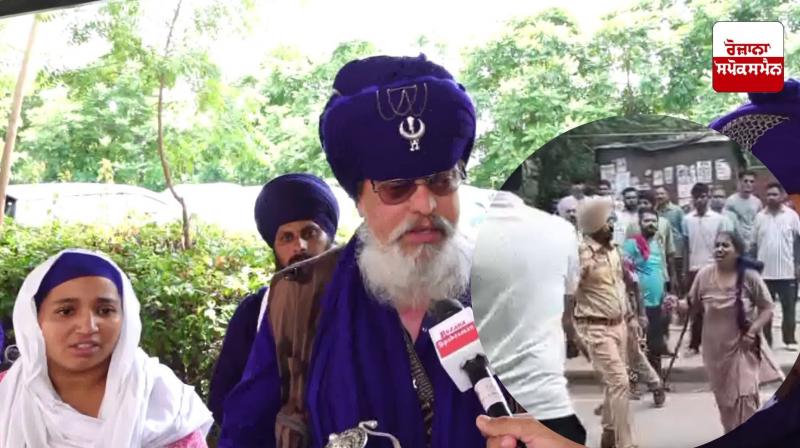 Kharar News: Chowki in-charge Charan Singh, who beat up an Amritdhari woman, was brought to the line. Kharar News: Chowki in-charge Charan Singh, who beat up an Amritdhari woman, was brought to the line.