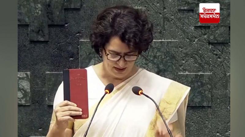 Priyanka Gandhi took oath as a member of the Lok Sabha Priyanka Gandhi took oath as a member of the Lok Sabha