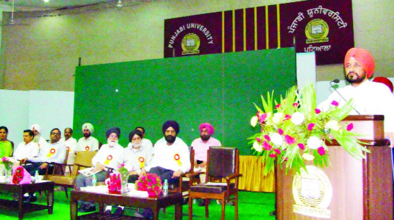 Charanjit Singh Channi addressing during the workshop Charanjit Singh Channi addressing during the workshop