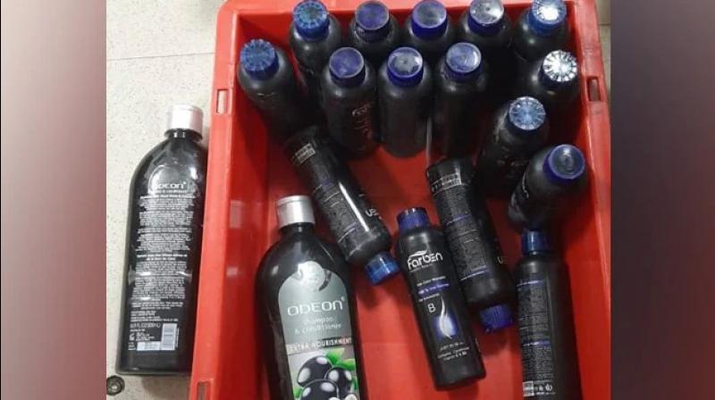 Heroin hidden in Shampoo Bottles seized at Delhi IGI Airport Heroin hidden in Shampoo Bottles seized at Delhi IGI Airport