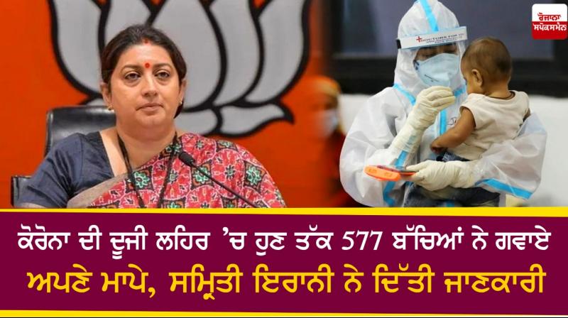 577 Children Orphaned Due To Covid Since April 1: Smriti Irani 577 Children Orphaned Due To Covid Since April 1: Smriti Irani