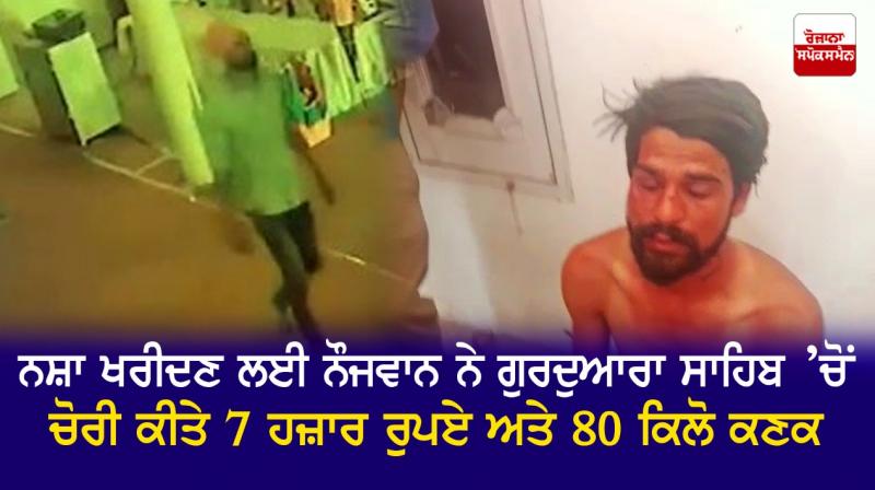Youth stole Rs 7,000 and 80 kg of wheat from Gurdwara Sahib for drugs