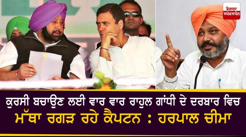 Captain repeatedly bowing at Rahul Gandhi's court to save his seat: Harpal Cheema