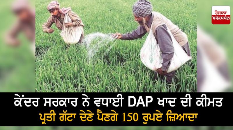 The central government has increased the price of DAP fertilizer by Rs 150 per bag