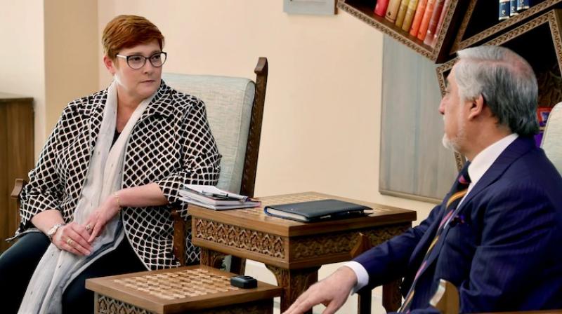Australian Foreign Minister Marise Payne, Afghan President Ashraf Ghani Australian Foreign Minister Marise Payne, Afghan President Ashraf Ghani