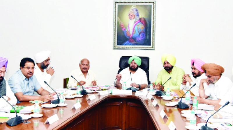 Captain Amarinder Singh During Cabinet Meeting Captain Amarinder Singh During Cabinet Meeting