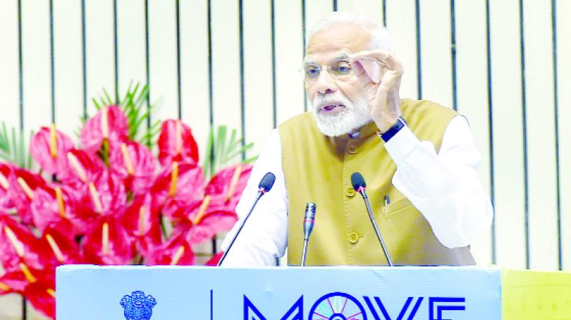Addressing Prime Minister Narendra Modi in New Delhi