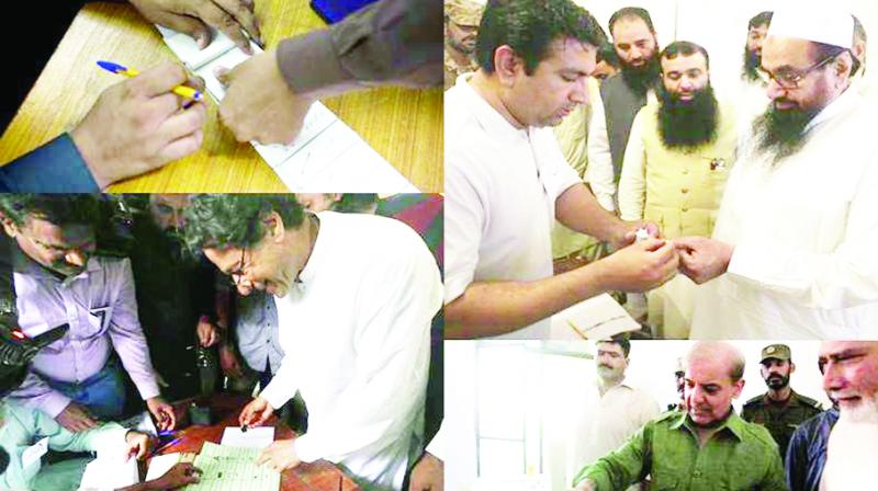 Many political personality including Hafiz Saeed, while voting Many political personality including Hafiz Saeed, while voting