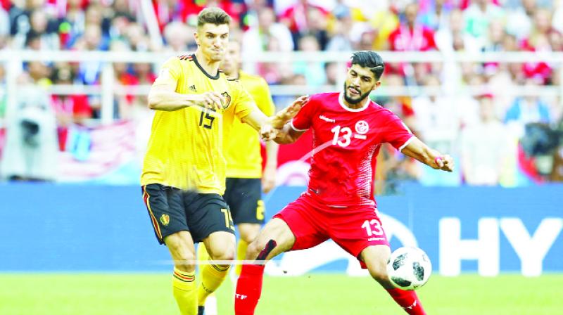 Begium and Tunisia during Match Begium and Tunisia during Match