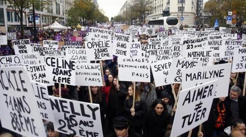 France pledges millions to stop domestic violence as rally