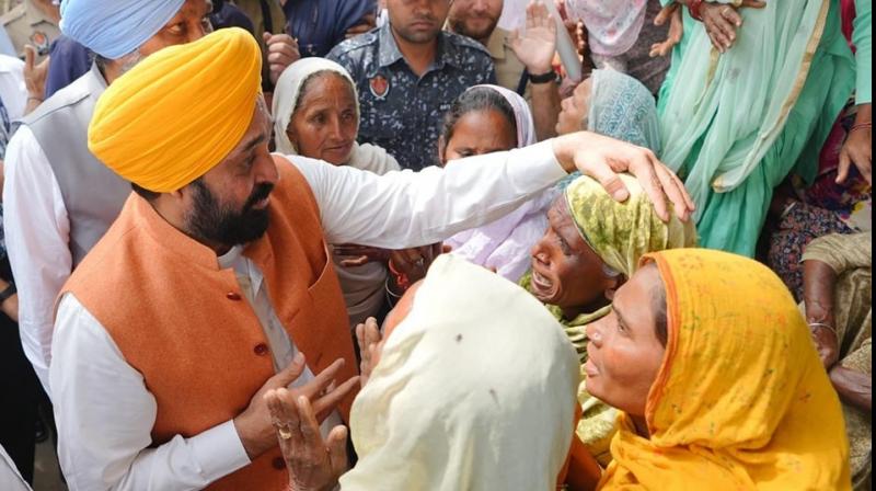 CM Bhagwant Mann meeting the victims' families