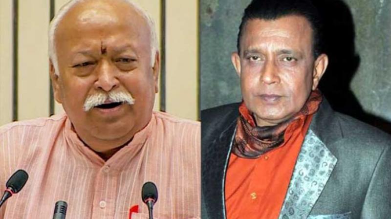 RSS chief Mohan Bhagwat meets Mithun Chakraborty RSS chief Mohan Bhagwat meets Mithun Chakraborty