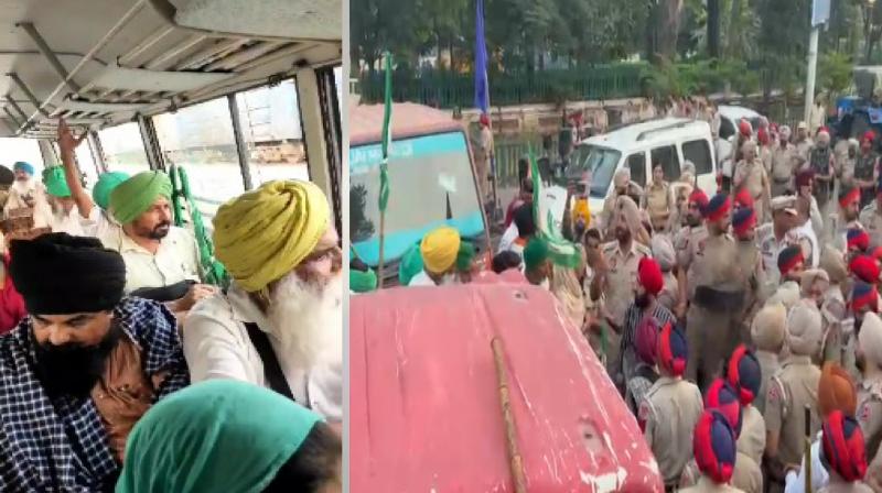 Patiala police clear farmers' protest site at powercom office Patiala police clear farmers' protest site at powercom office