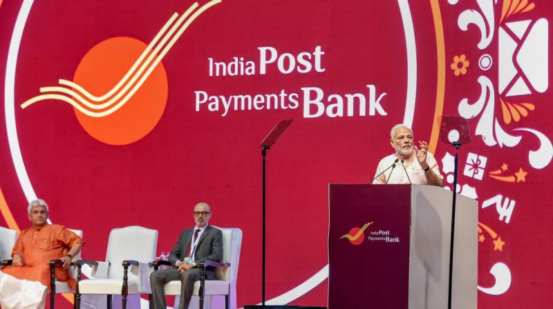 Prime Minister Narendra Modi addressing the inauguration of India Post Payments Bank in New Delhi