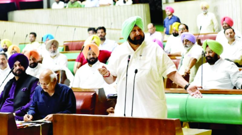 Captain Amarinder Singh during Punjab Assembly session