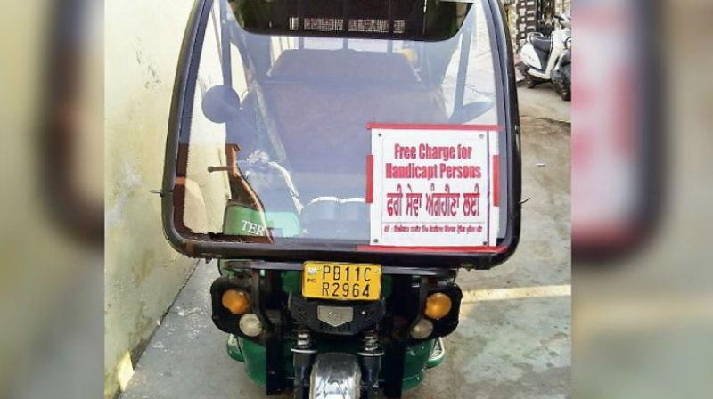 Traffic In charge start e Rickshaw for handicapped 