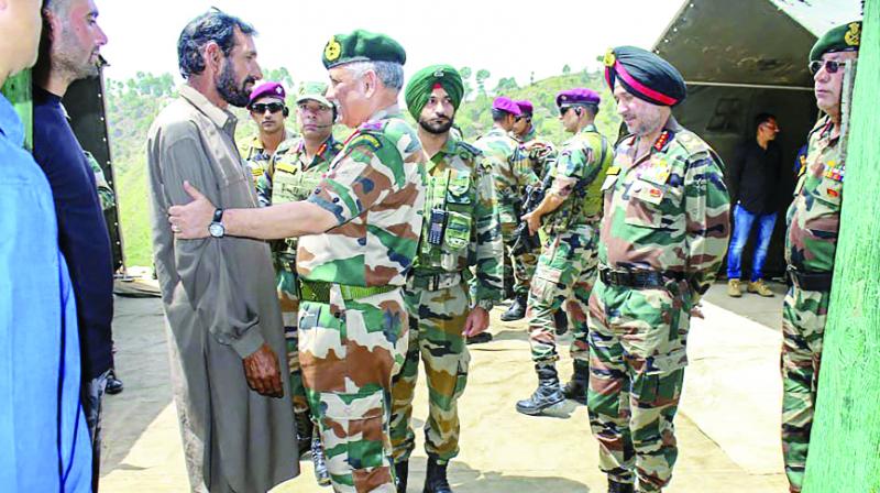 Army chief meeting martyr's family