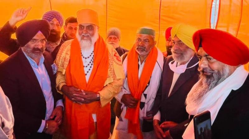 Manjinder Sirsa with Rakesh Tikait Manjinder Sirsa with Rakesh Tikait