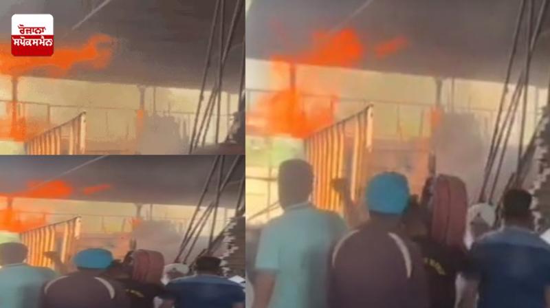 A terrible fire broke out in a truck in Moga News A terrible fire broke out in a truck in Moga News