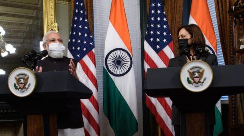 PM Modi meets Kamala Harris, invited to come to India
