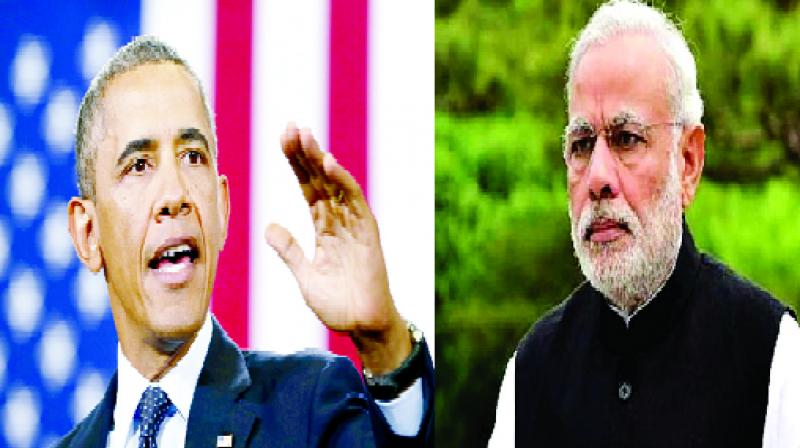 Barrak Obama & Narinder Modi Barrak Obama & Narinder Modi